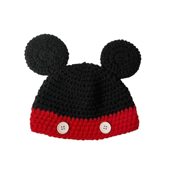 Newborn Photo Session Outfit Mouse Costume Hand Knit Baby Infant Hat Cap Pants - Picture 4 of 6